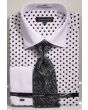 Avanti Uomo Men's 100% Cotton French Cuff Shirt Set - Polka Dots