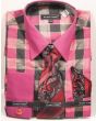 Avanti Uomo Men's French Cuff Dress Shirt Set - Multi Color Checkered