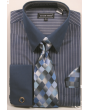 Avanti Uomo Men's French Cuff Shirt Set - Fashion Pinstripe