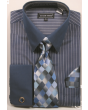 Avanti Uomo Men's French Cuff Shirt Set - Fashion Pinstripe