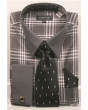 Avanti Uomo Men's French Cuff Shirt Set - Unique Windowpane