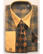 Avanti Uomo Men's French Cuff Shirt Set - Unique Windowpane