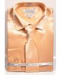 Daniel Ellissa Men's Outlet Satin Solid Dress Shirt Set - Slim Fit