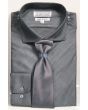 Avanti Uomo Men's Slim Fit Dress Shirt Set - Metallic Look