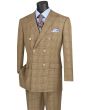 Vinci Men's 2 Piece Double Breasted Suit - Fashion Glen Plaid