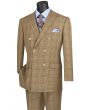 Vinci Men's Outlet 2 Piece Double Breasted Suit - Fashion Glen Plaid