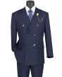 Vinci Men's Outlet 2 Piece Double Breasted Suit - Fashion Glen Plaid