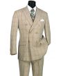 Vinci Men's Outlet 2 Piece Double Breasted Suit - Fashion Glen Plaid