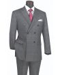 Vinci Men's Outlet 2 Piece Double Breasted Suit - Fashion Glen Plaid
