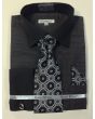 Daniel Ellissa Men's Outlet French Cuff Dress Shirt Set - Textured Solid