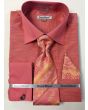 Daniel Ellissa Men's Outlet French Cuff Dress Shirt Set - Textured Solid