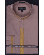 Daniel Ellissa Men's Banded Collar Outlet Dress Shirt - Leaf Print