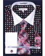 Daniel Ellissa Men's Outlet French Cuff Dress Shirt Set - Multi Polka Dot