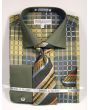 Daniel Ellissa Men's Outlet French Cuff Shirt Set - Colorful Geometric