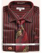 Daniel Ellissa Men's French Cuff Shirt Set - Bold Stripes