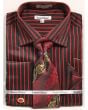 Daniel Ellissa Men's Outlet French Cuff Shirt Set - Bold Stripes