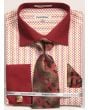 Daniel Ellissa Men's Outlet French Cuff Shirt Set - Colorful Weave Pattern