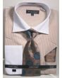 Avanti Uomo Men's French Cuff Shirt Set - Pinstripe