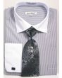 Avanti Uomo Men's French Cuff Shirt Set - Pinstripe