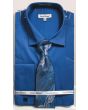 Daniel Ellissa Men's 100% Cotton French Cuff Shirt Set - Solid