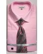 Daniel Ellissa Men's 100% Cotton French Cuff Shirt Set - Solid