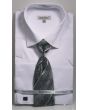 Daniel Ellissa Men's 100% Cotton French Cuff Shirt Set - Solid