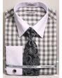 Daniel Ellissa Men's French Cuff Shirt Set - Soft Checkerboard