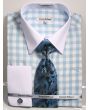 Daniel Ellissa Men's French Cuff Shirt Set - Soft Checkerboard