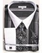 Daniel Ellissa Men's Outlet French Cuff Shirt Set - Distinct Stripes