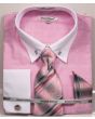 Daniel Ellissa Men's French Cuff Shirt Set - Accented Tie