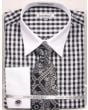 Daniel Ellissa Men's Outlet French Cuff Shirt Set - Tiled Jacquard Tie