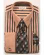 Daniel Ellissa Men's French Cuff Shirt Set - Fashion Bold Stripes