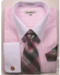 Daniel Ellissa Men's French Cuff Shirt Set - Dark Accented Tie