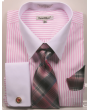 Daniel Ellissa Men's French Cuff Shirt Set - Dark Accented Tie