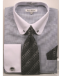 Daniel Ellissa Men's French Cuff Shirt Set - Geometric Stripes