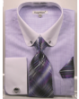 Daniel Ellissa Men's French Cuff Shirt Set - Geometric Stripes