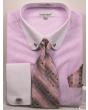 Daniel Ellissa Men's French Cuff Shirt Set - Geometric Stripes