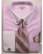 Daniel Ellissa Men's Outlet French Cuff Shirt Set - Geometric Stripes