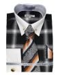 Daniel Ellissa Men's French Cuff Shirt Set - Gradient Windowpane