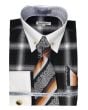 Daniel Ellissa Men's Outlet French Cuff Shirt Set - Gradient Windowpane