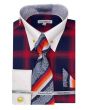 Daniel Ellissa Men's French Cuff Shirt Set - Gradient Windowpane