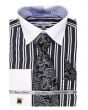Daniel Ellissa Men's French Cuff Shirt Set - Twin Stripes