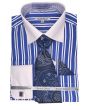 Daniel Ellissa Men's French Cuff Shirt Set - Twin Stripes