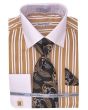 Daniel Ellissa Men's French Cuff Shirt Set - Twin Stripes