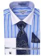 Daniel Ellissa Men's French Cuff Shirt Set - Twin Stripes