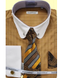 Daniel Ellissa Men's Round Collar French Cuff Shirt Set - Collar Bar