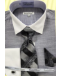 Daniel Ellissa Men's Outlet French Cuff Shirt Set - Textured Solid