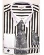 Daniel Ellissa Men's French Cuff Shirt Set - Two Tone Bold Stripes