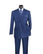 Vinci Men's 2 Piece Double Breasted Suit - Banker Pinstripe