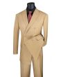 Vinci Men's 2 Piece Double Breasted Outlet Suit - Banker Pinstripe